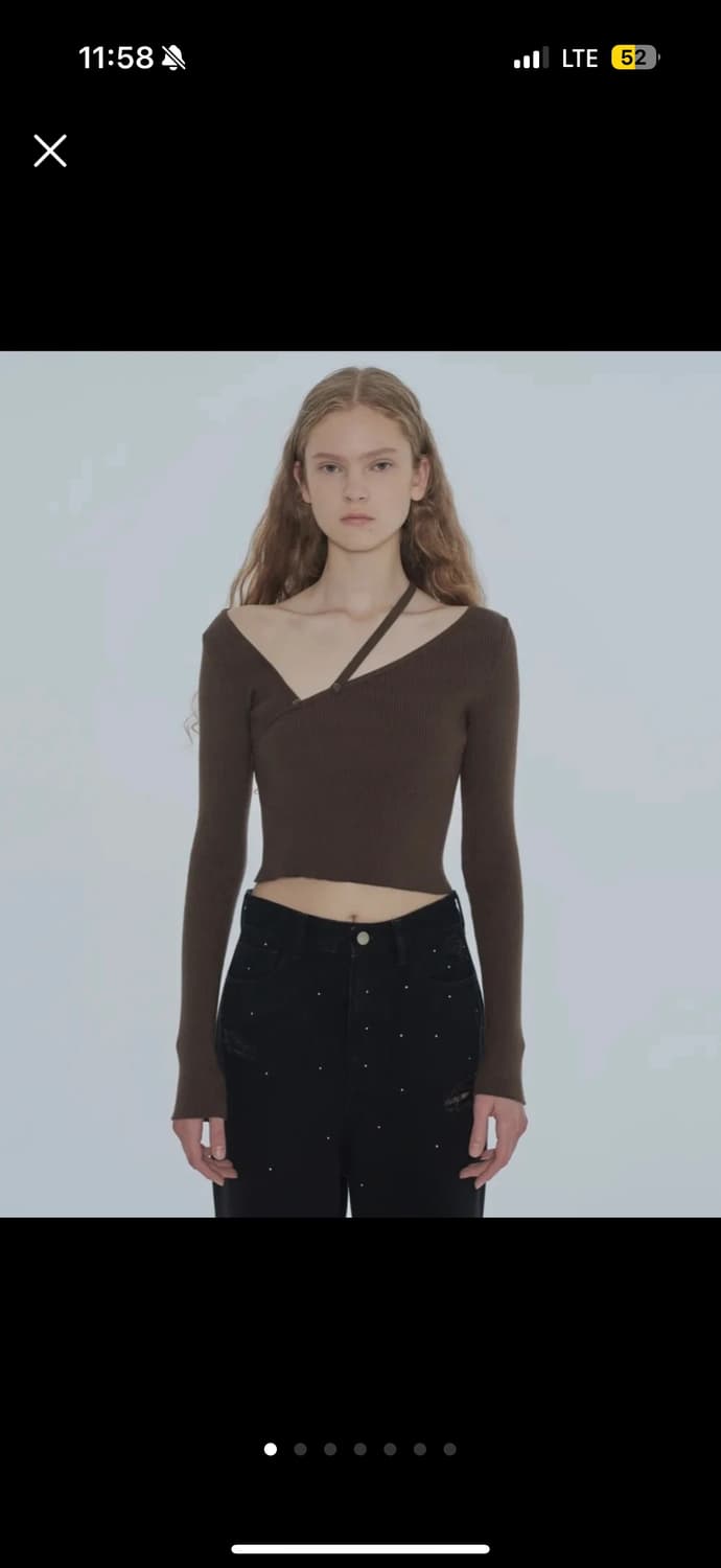 다이애그널 니트 브라운 상품이미지1