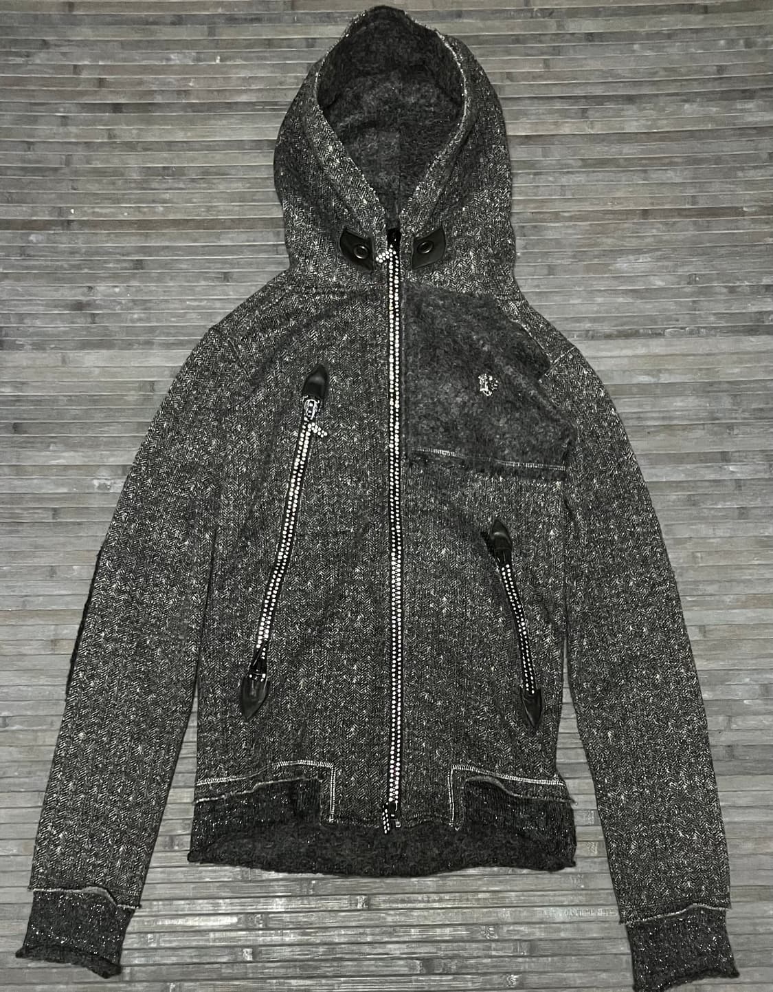 Skull heart cubic hairy hoodie 상품이미지1