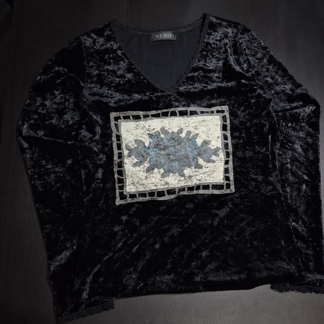 JPN VTG 고딕 스타일 벨벳 롱슬리브 OS사이즈 상품이미지2