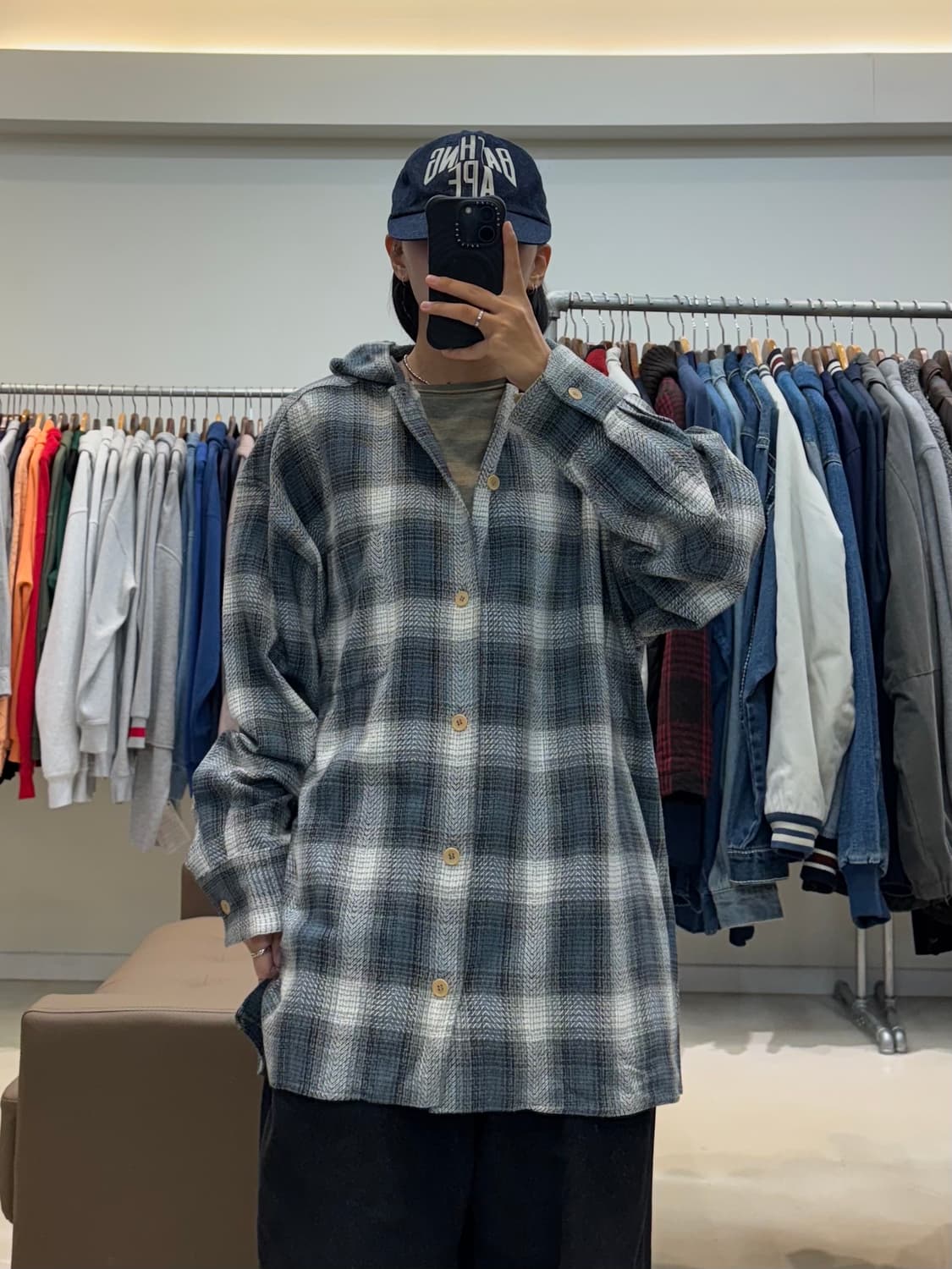 NAYLS 체크 후드 셔츠 상품이미지5