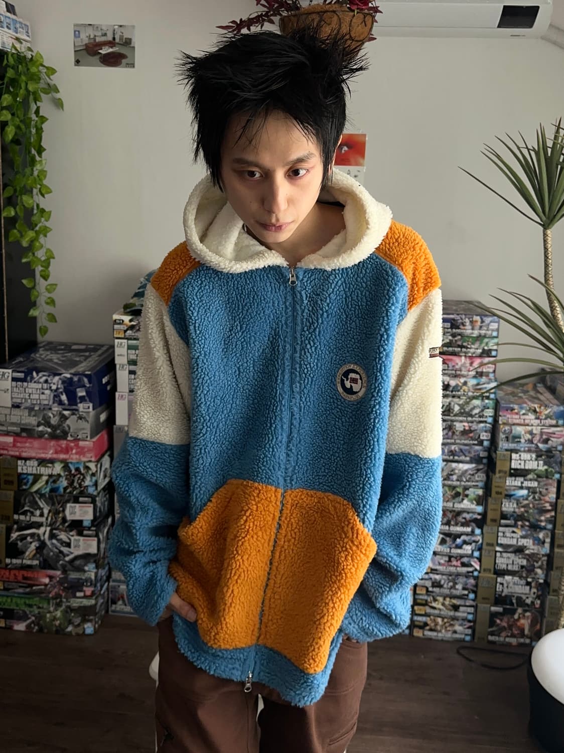 Napapijri 오버 컬러 플리스 후드집업 상품이미지5