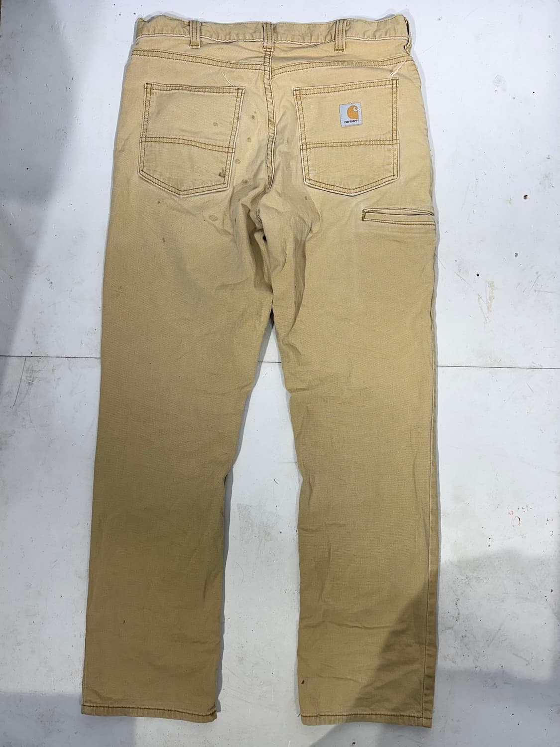 칼하트 베이지 된장 컨버스 와이드 워크 데님 팬츠 32 상품이미지5