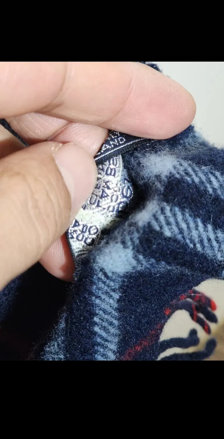 (정품) 버버리 머플러 체크 목도리 네이비 램스울 영국판  상품이미지5