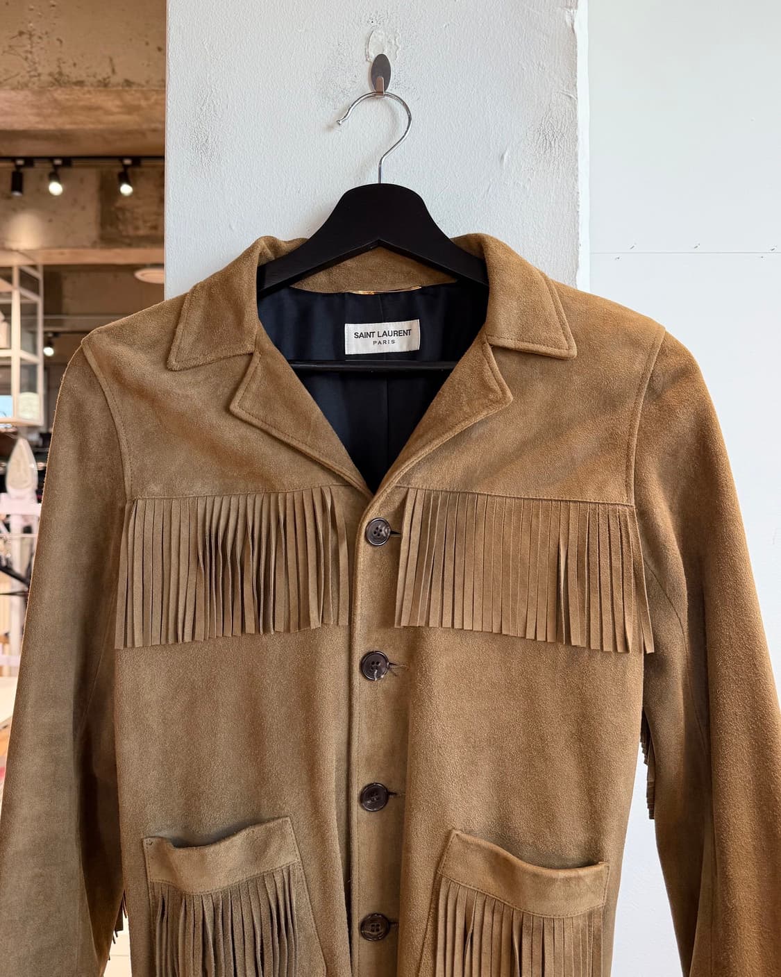 생로랑 브라운 스웨이드 프린지 자켓  상품이미지3