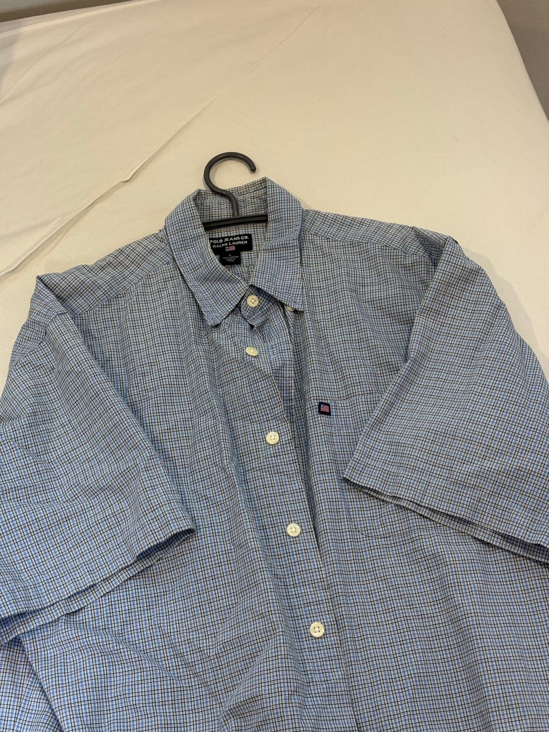 폴로 랄프로렌 체크 셔츠 하늘색 L 상품이미지1