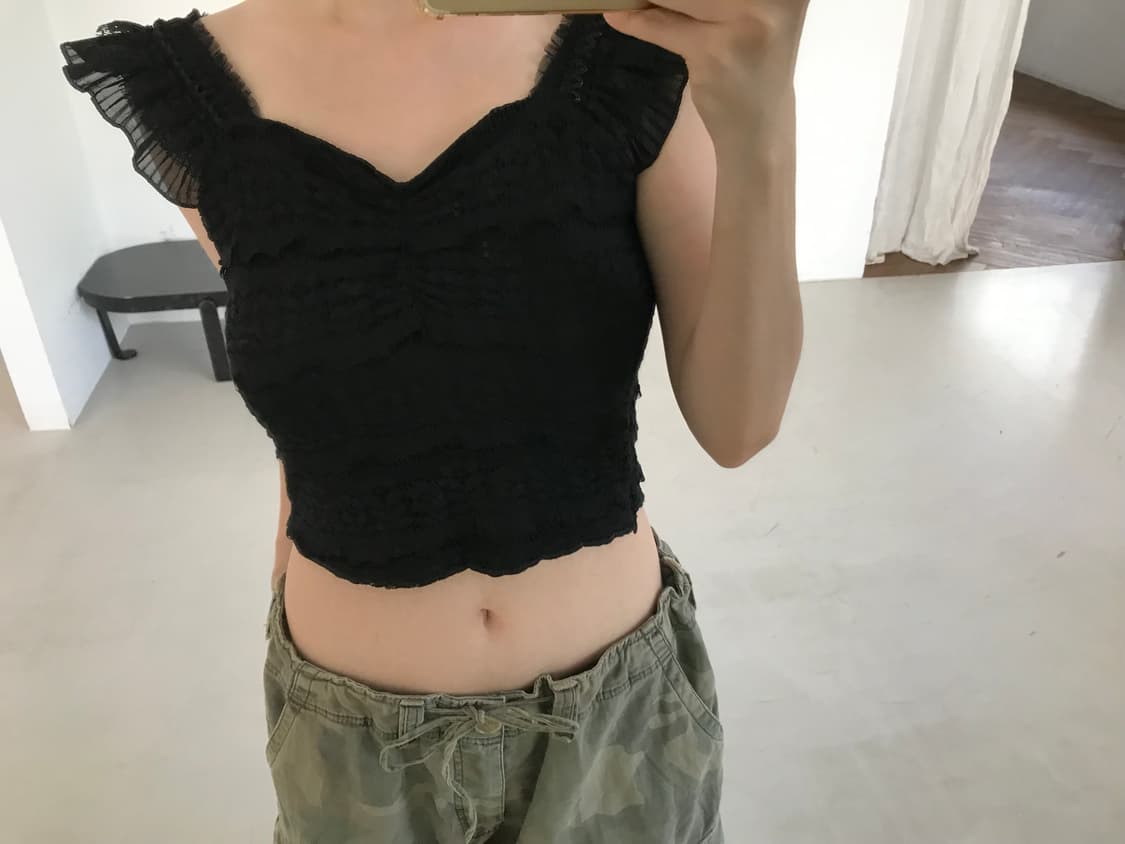 vintage black frill sleeveless 상품이미지4