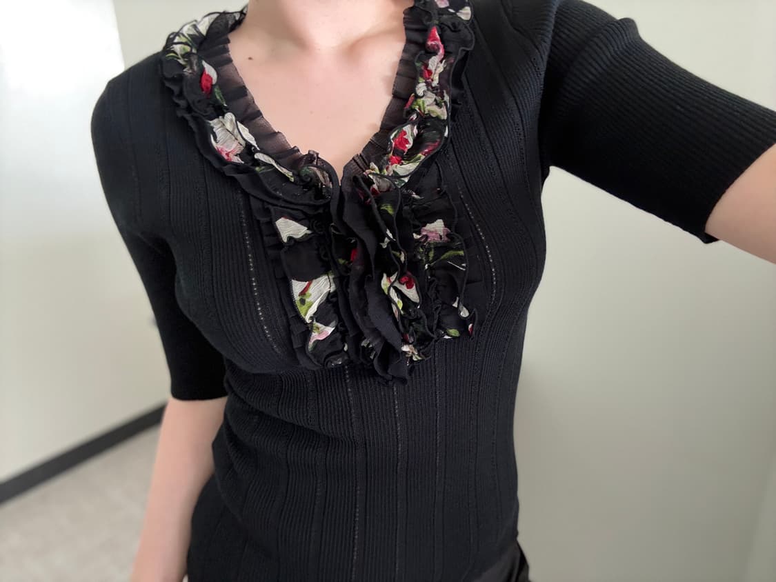 floral ruffle knit top 상품이미지3