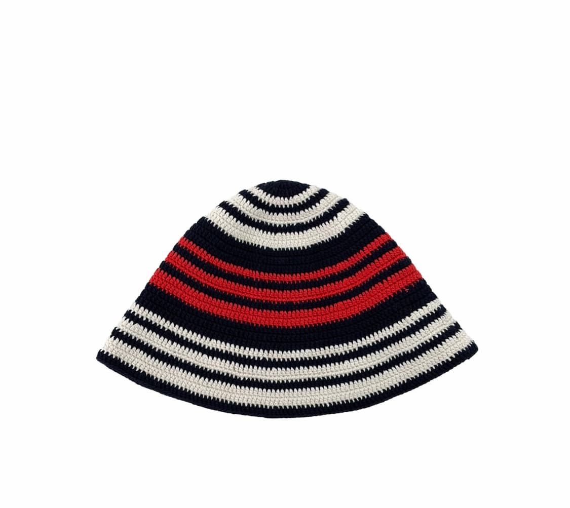 [OS] 미우미우 여성 로고 크로셰 스트라이프 니트 비니 버킷햇 모자 상품이미지2