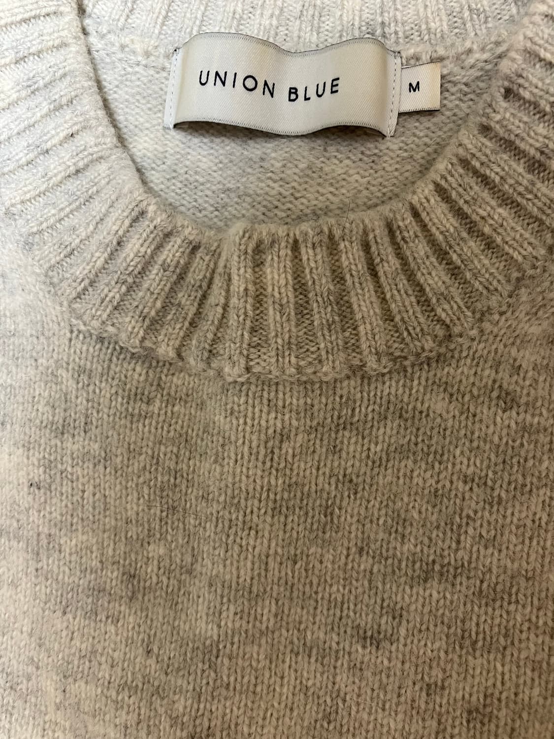유니온블루 V2 캐시미어 울 크루 넥 니트 클라우드 M 상품이미지3