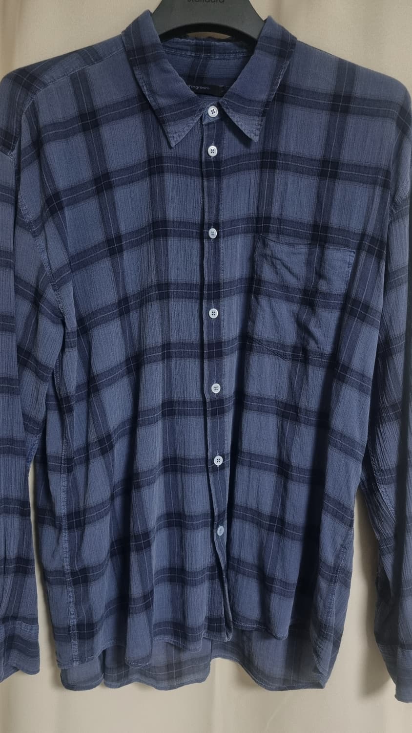 [3]해칭룸 클래식 셔츠 다이드 체크 블루 상품이미지3