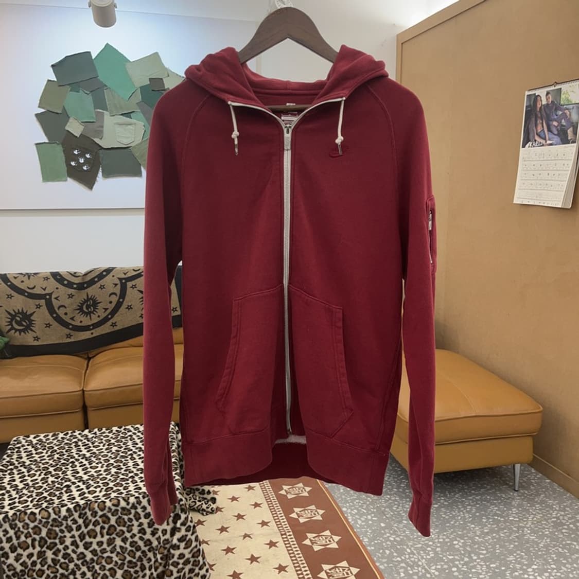 나이키 올드스쿨 레트로 버건디 와인 후드집업 L C09449 상품이미지3