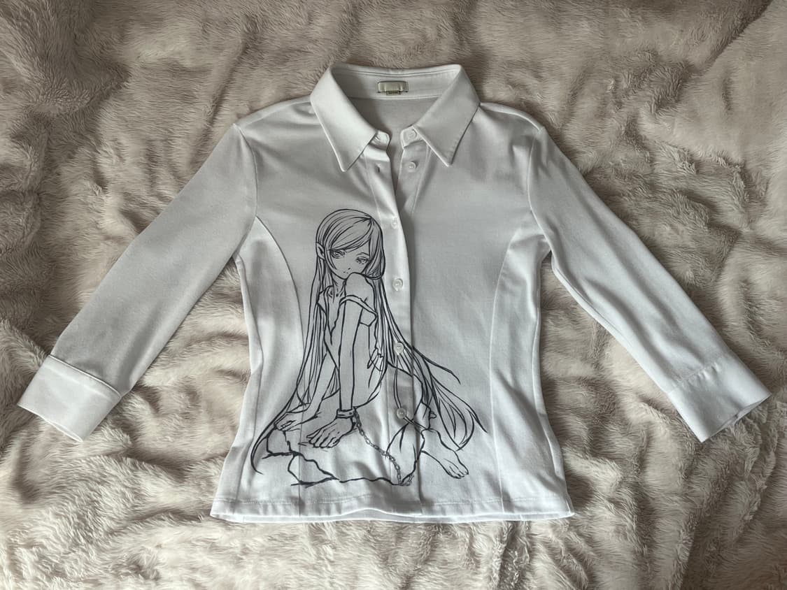 본네 bonnae 쓰리쿼터 셔츠 (화이트)1사이즈 상품이미지3