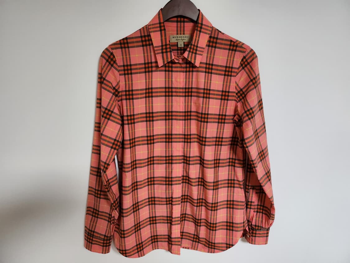 UK6 버버리 핑크 체크 코튼 여성 셔츠 8002969 상품이미지1