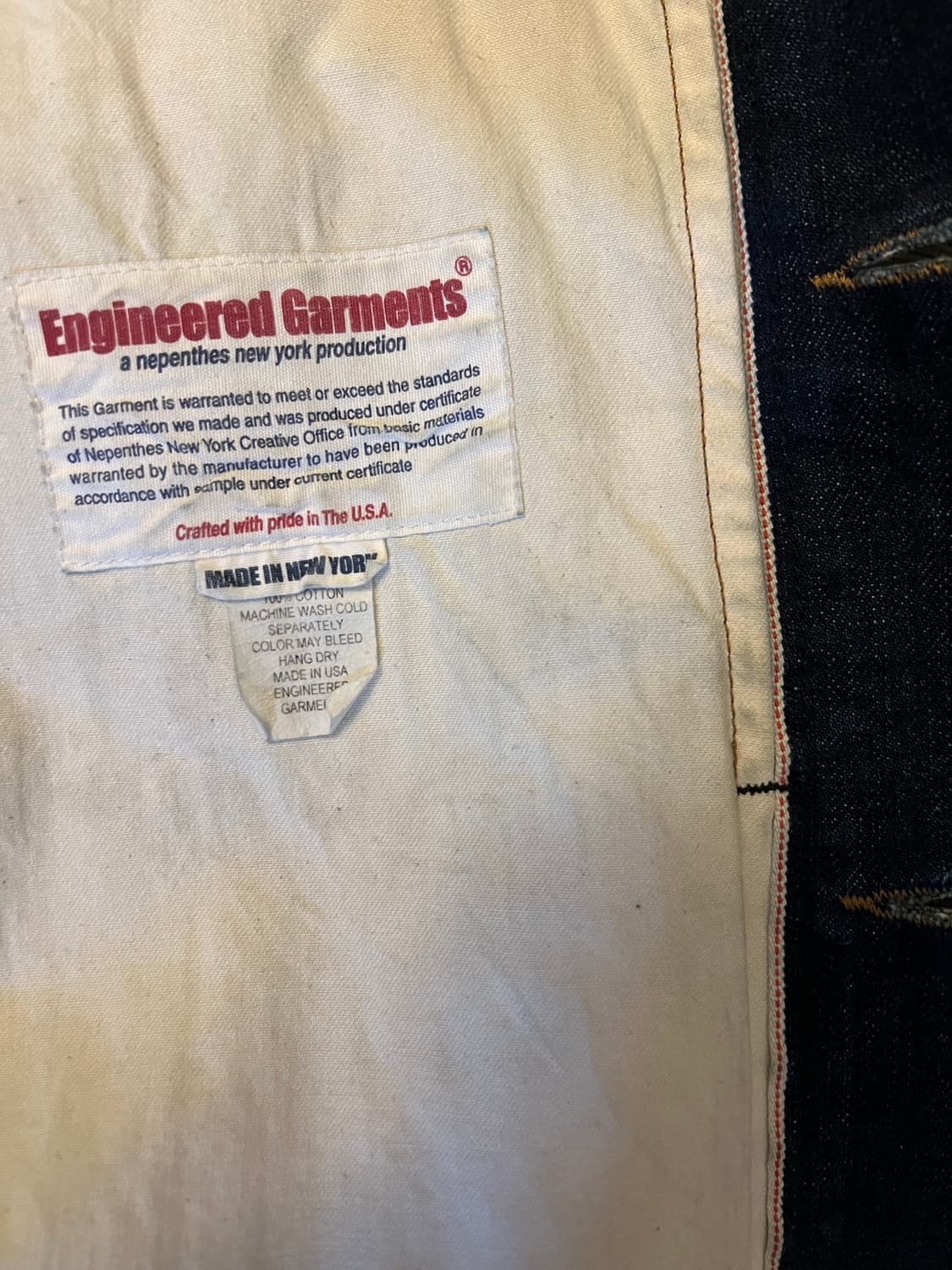 엔지니어드가먼츠 타입5 콘데님 셀비지 트러커 m(100) 상품이미지6