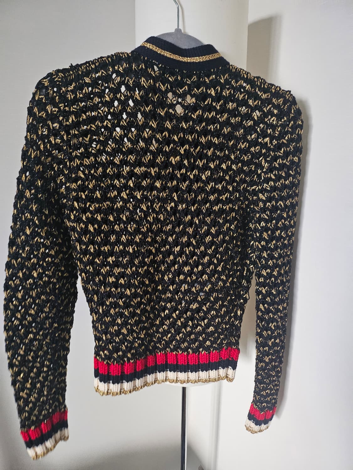 구찌 골드 루렉스 트위드 니트 가디건 s 상품이미지2