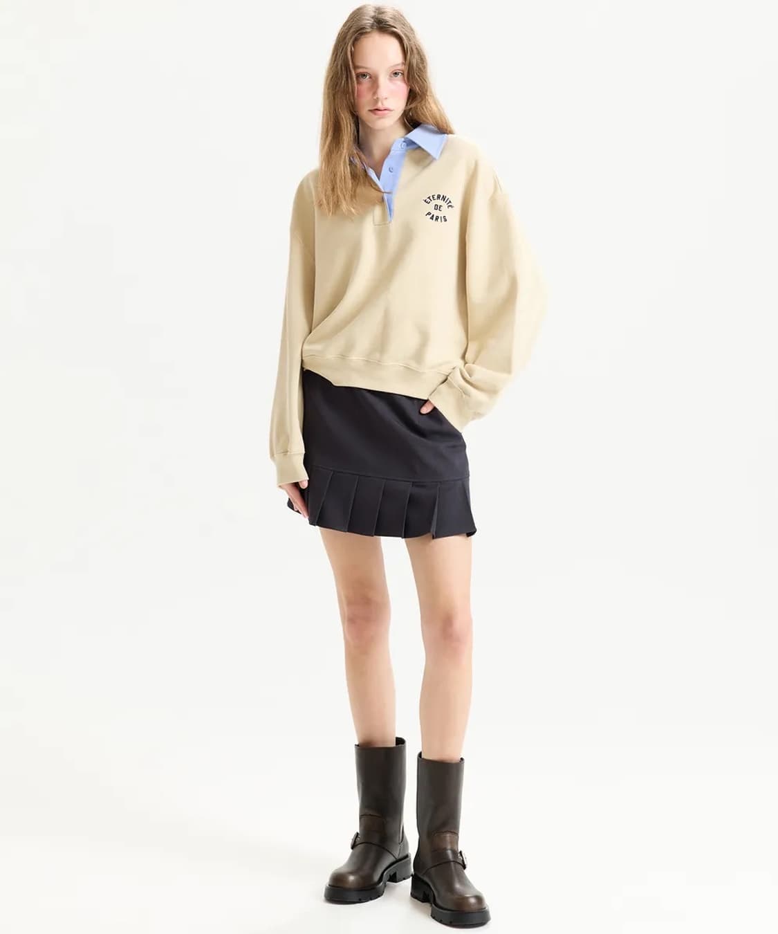 해바이해킴 컬러 콤비 스웻셔츠 상품이미지5