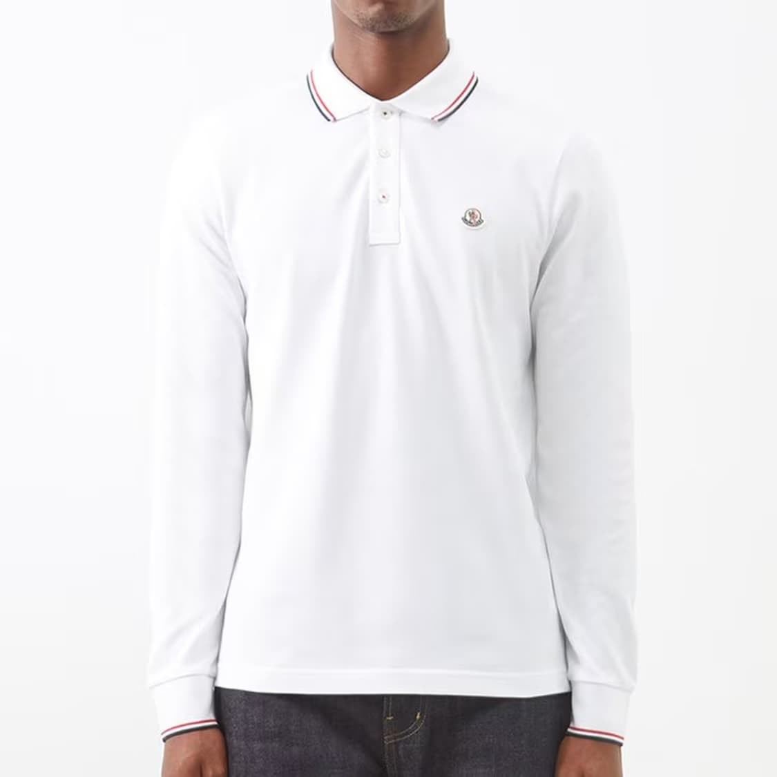 몽클레어 로고패치 삼선 PK 카라 남성 긴팔 티셔츠 챠콜 XL 83480 상품이미지6