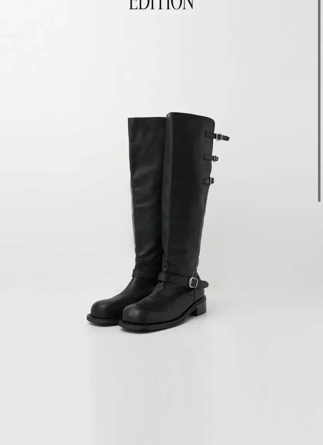 아뜰리에에디션 버클 롱 부츠 블랙 상품이미지1