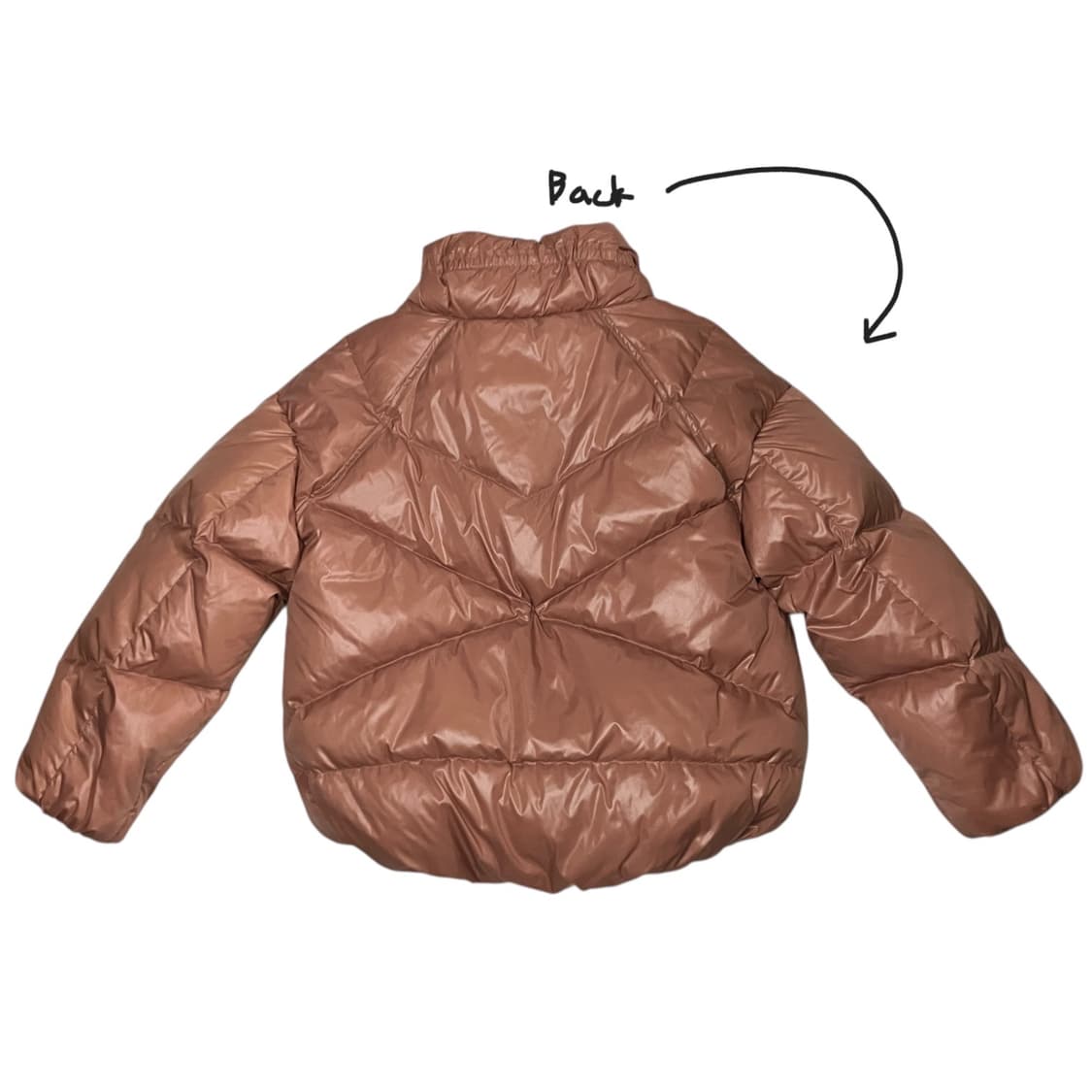 베네통 숏 핑크브라운 패딩 42 상품이미지3
