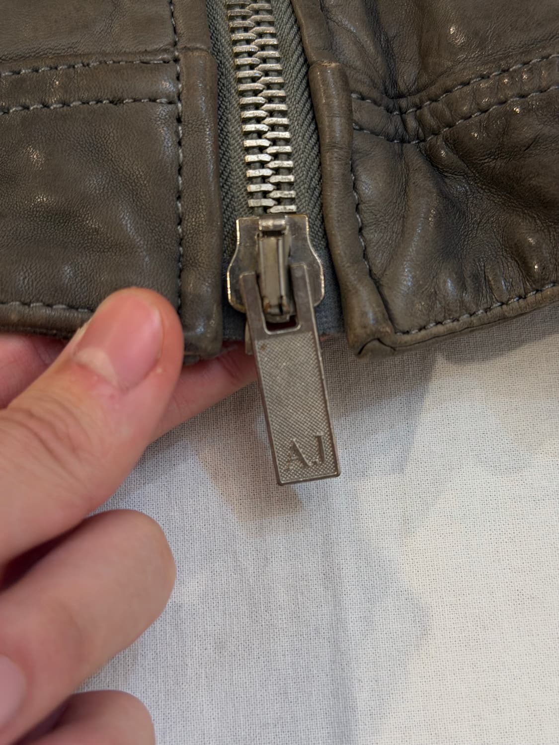 아르마니 진스 양가죽 빈티지 워싱 블루종 가죽자켓 상품이미지5