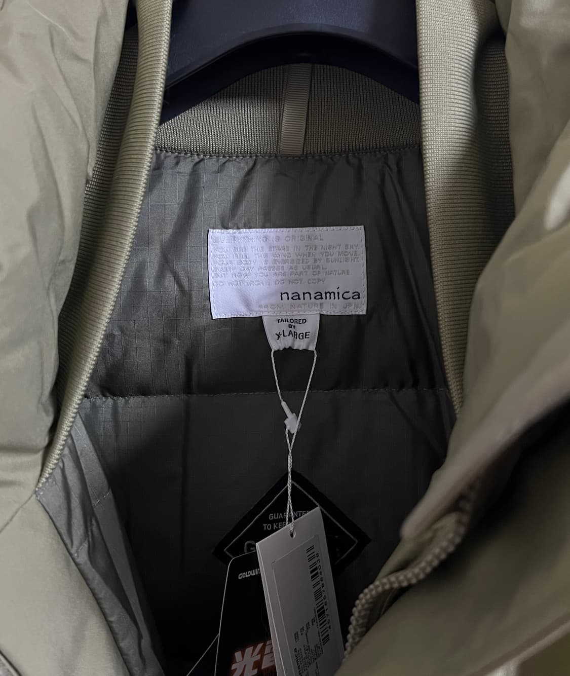 나나미카 / 25aw 카키 베이지 고어텍스 숏 패딩자켓 / XL 상품이미지5