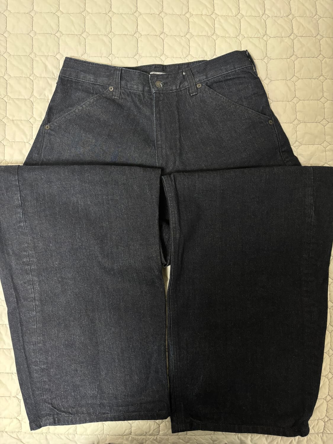 [3(M)] 해칭룸 와이드 커브진 워시드 인디고 상품이미지5