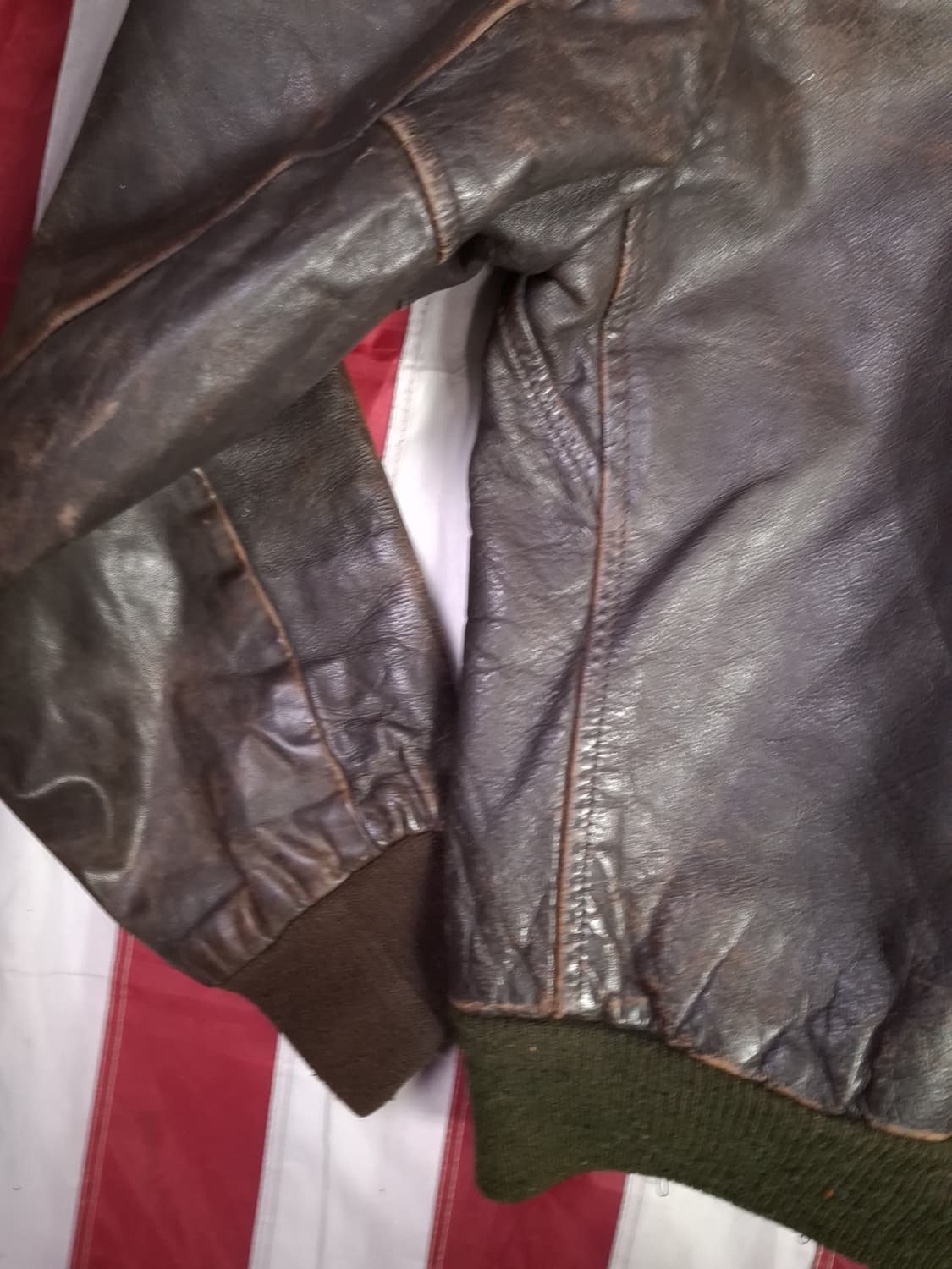70's 미국제조 리얼레더 미해군 G-1 TYPE 항공자켓 상품이미지8