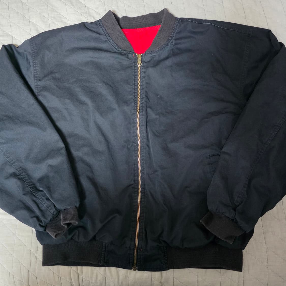 [XL] 90s 빈티지 말보로 리버시블 봄버 자켓 블랙/레드 암스팟 상품이미지3