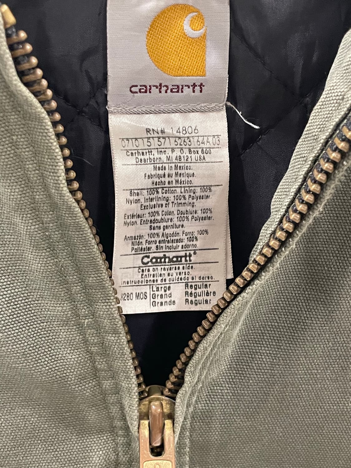 Carhartt 칼하트 J280 샌드스톤 액티브 자켓 모스 상품이미지4