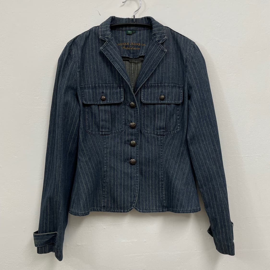 랄프로렌 Ralph Lauren 스트라이프 데님 블레이저 청자켓 S 상품이미지8