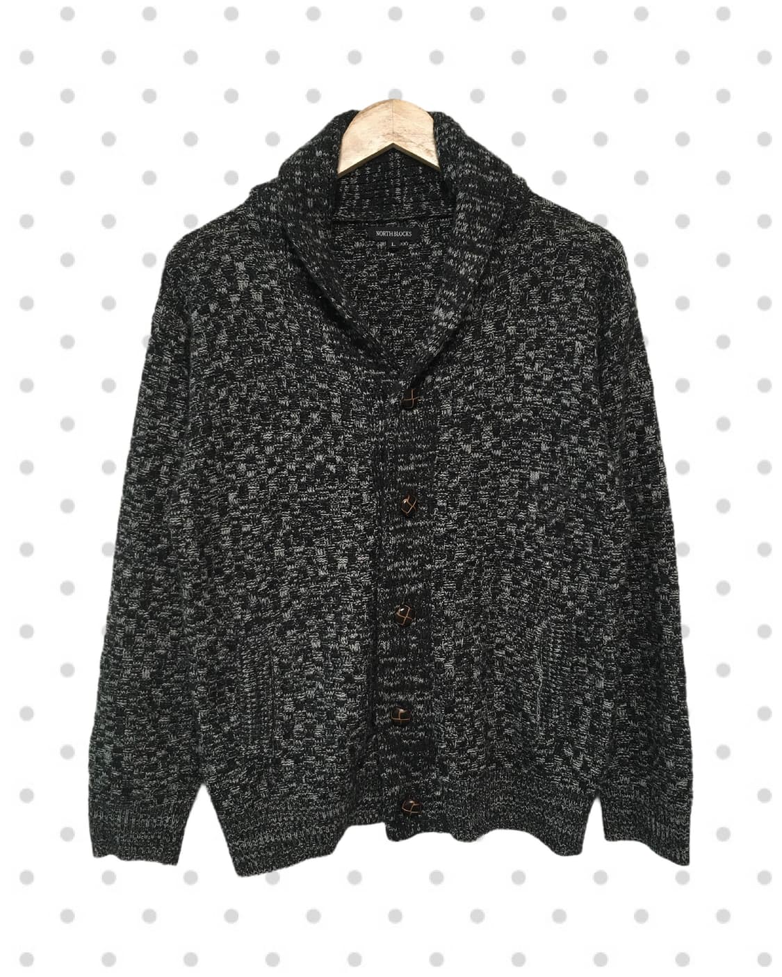 vintage shawl cardigan charcoal mix 상품이미지6