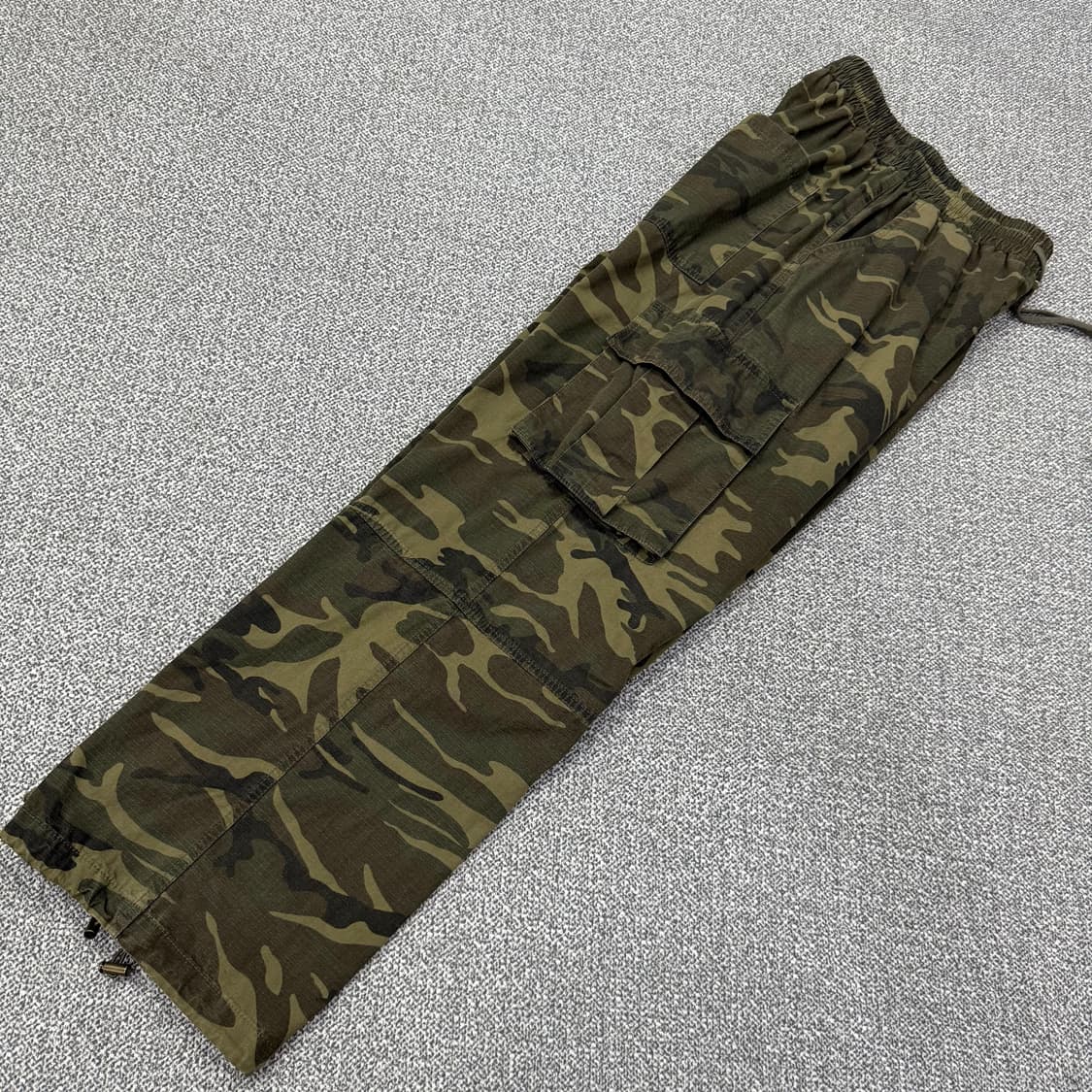 S 테이크이지 빈티지 카모 스트링 카고 와이드 팬츠 바지 상품이미지5