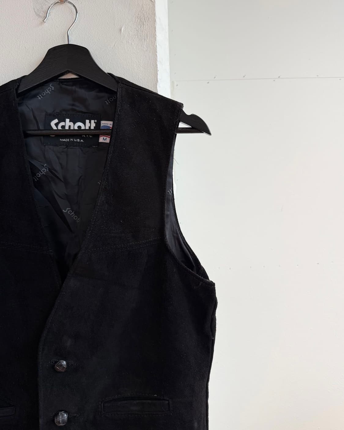 쇼트 블랙 스웨이드 퍼펙토 레더 베스트 상품이미지4