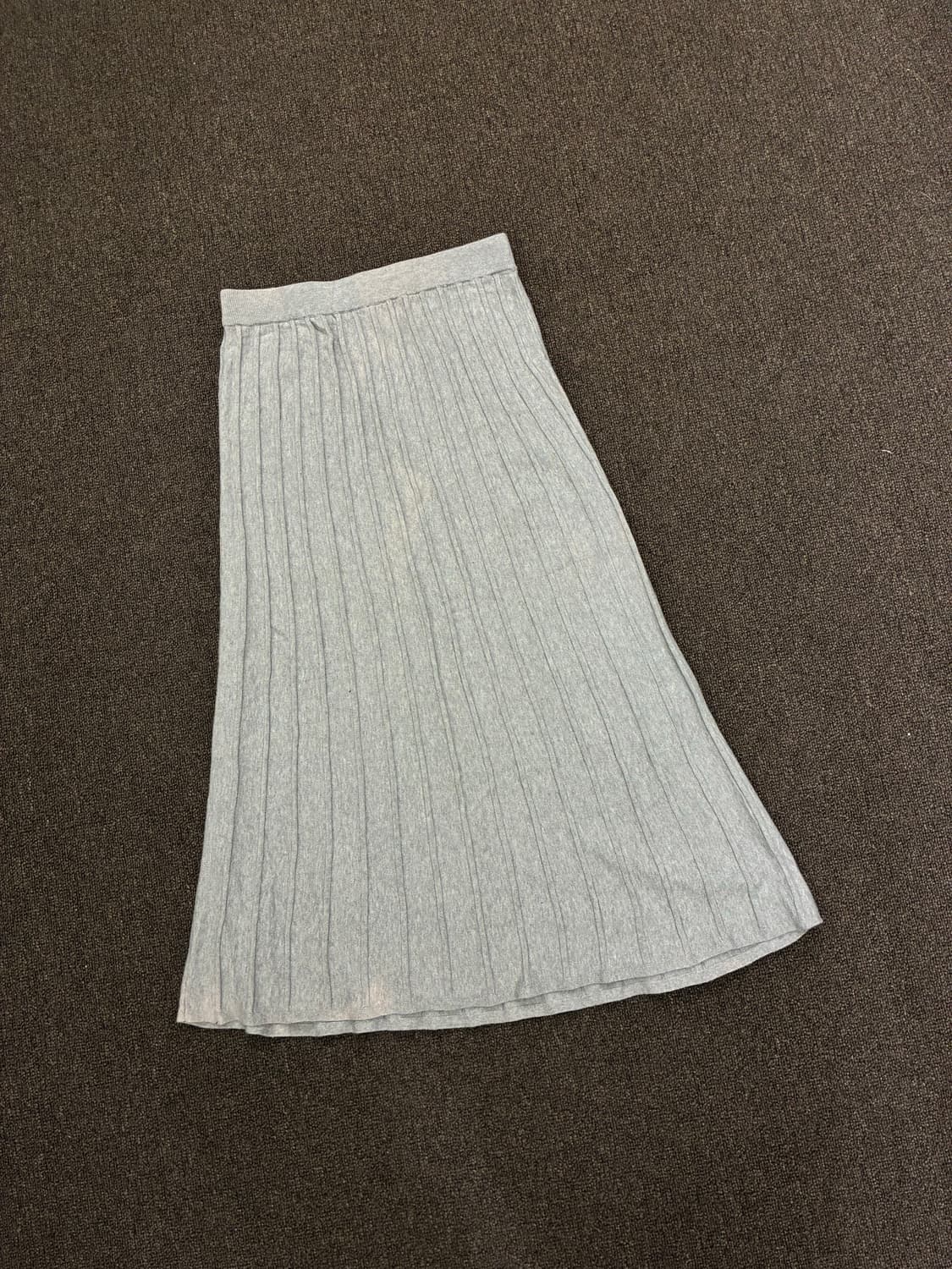 M)Japanese vintage 여성 플리츠 니트 롱 스커트 상품이미지5