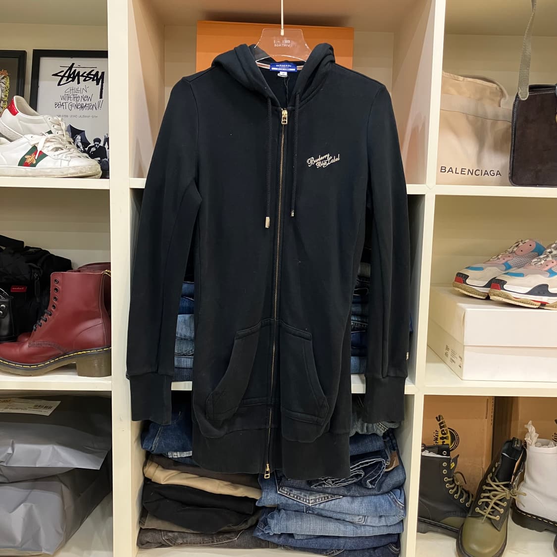 버버리 블루라벨 블랙 후드집업 38 상품이미지1