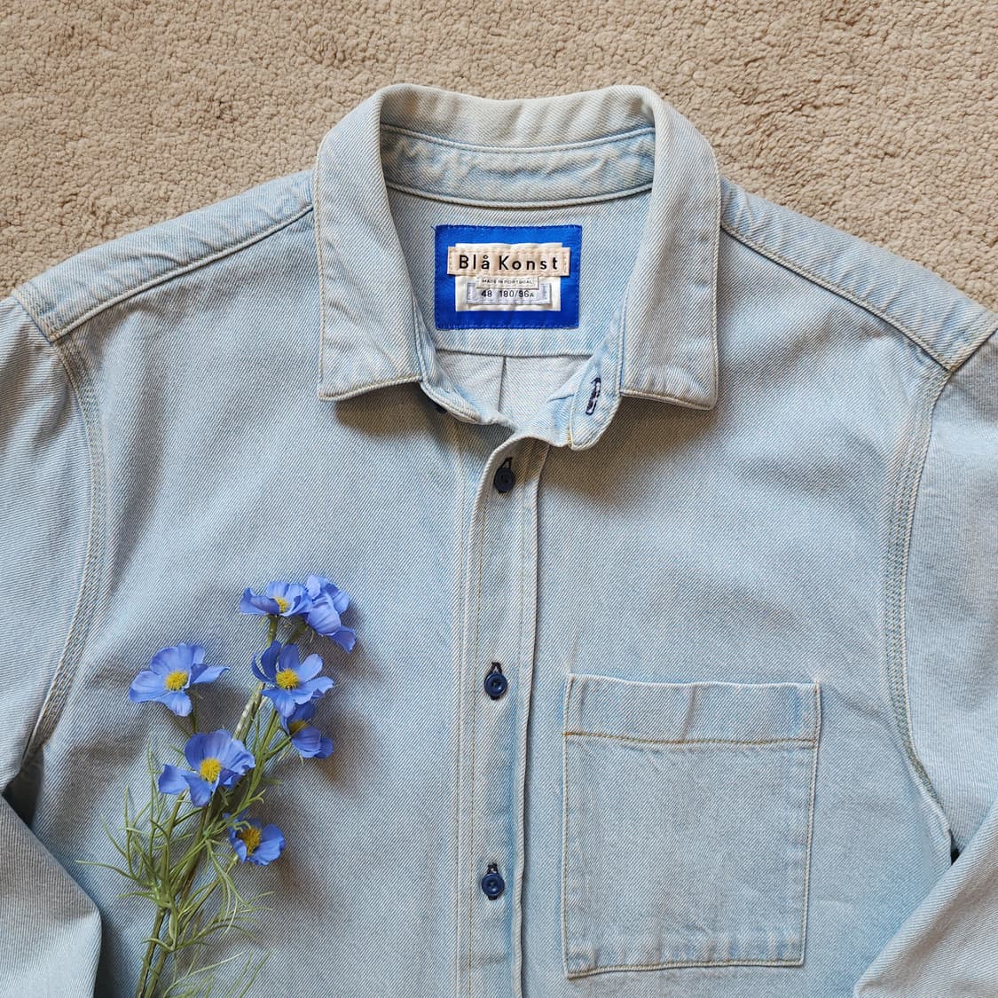 아크네 스튜디오 블라콘스트 원포켓 워시드 데님셔츠 48 상품이미지3