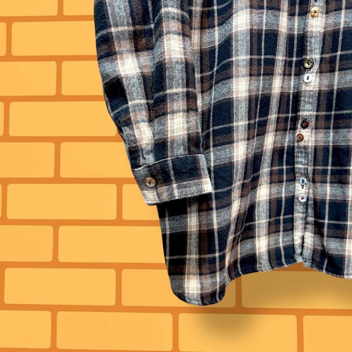 Cross&Co 더블 버튼 플란넬 셔츠 (M) 상품이미지5