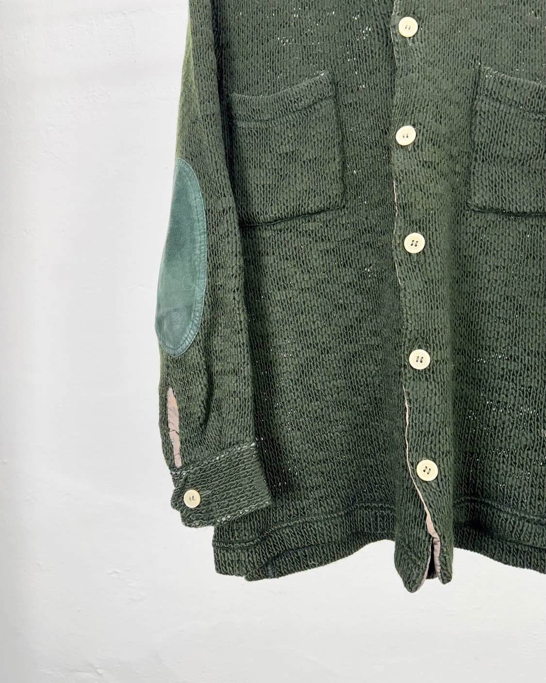 지안프랑코 페레 아미 오피스 엘보 패치 니트 카라 가디건 상품이미지4