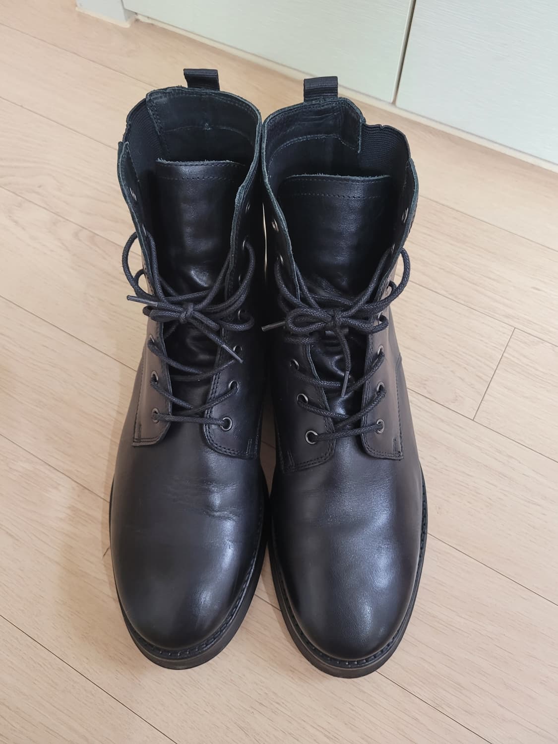 자라 ZARA 남자 레더 워커 부츠 280 블랙 상품이미지3