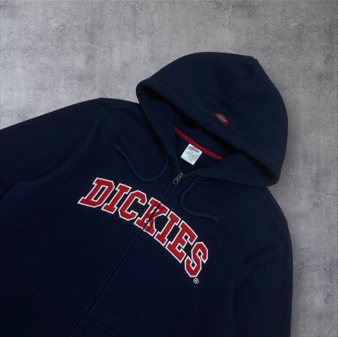 디키즈 스펠아웃 로고 네이비 후드 집업 상품이미지2
