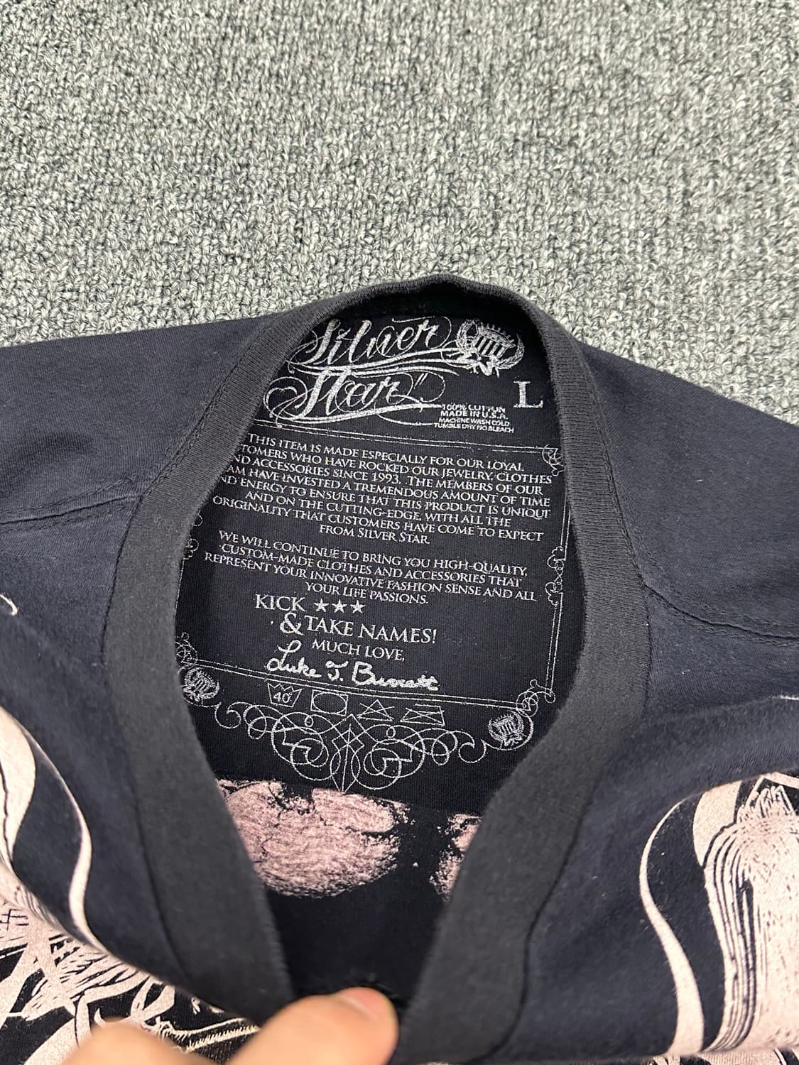 L)Silver Star 빈티지 Y2K 스컬 프린팅 브이넥 반팔 상품이미지5