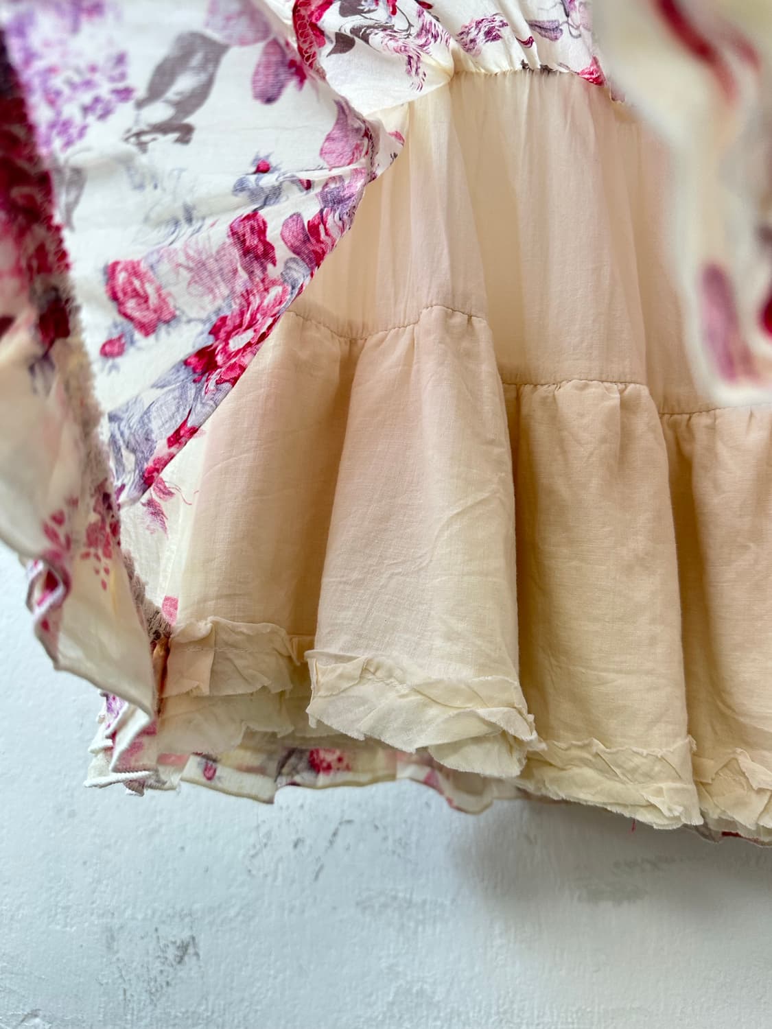 일본빈티지 CHUXXX 플로럴 티어드 캉캉 볼륨 실루엣 밴딩 스커트 상품이미지4