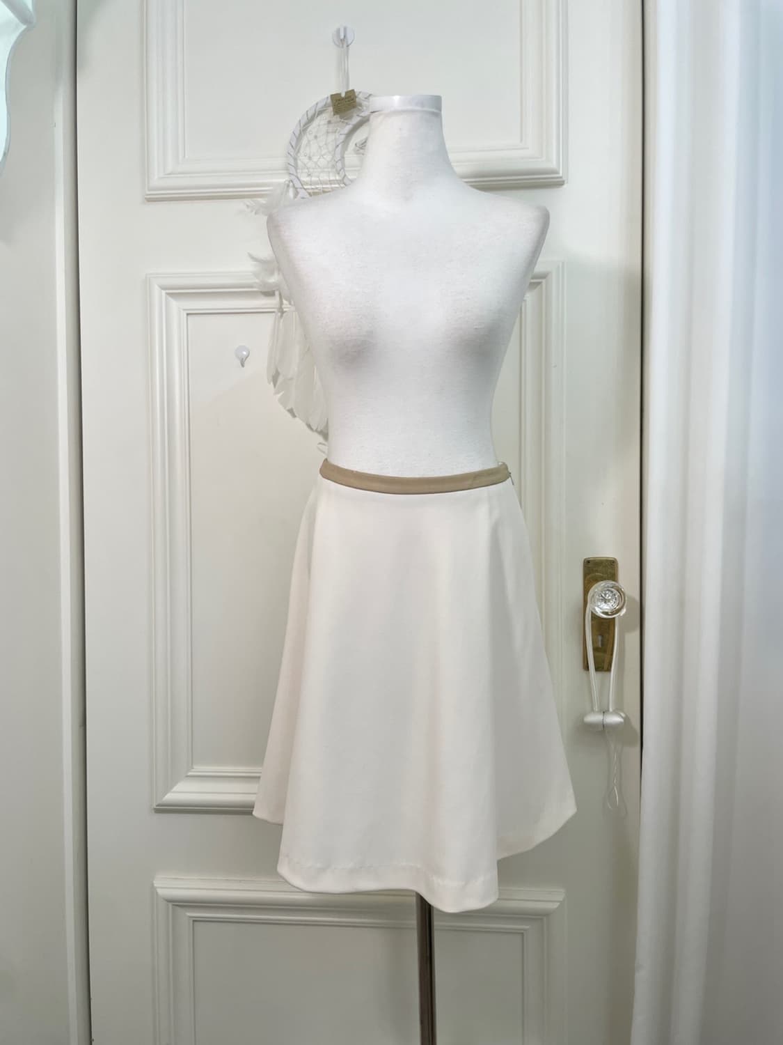 ivory waist leather point midi basic ski 상품이미지1