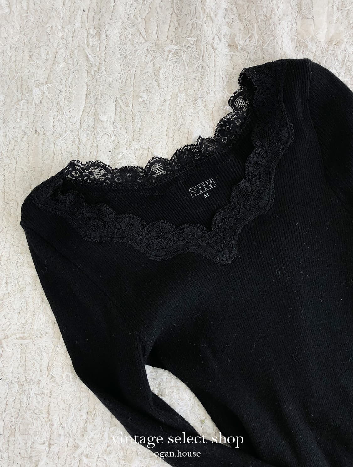 vintage lace ribbed top 상품이미지5