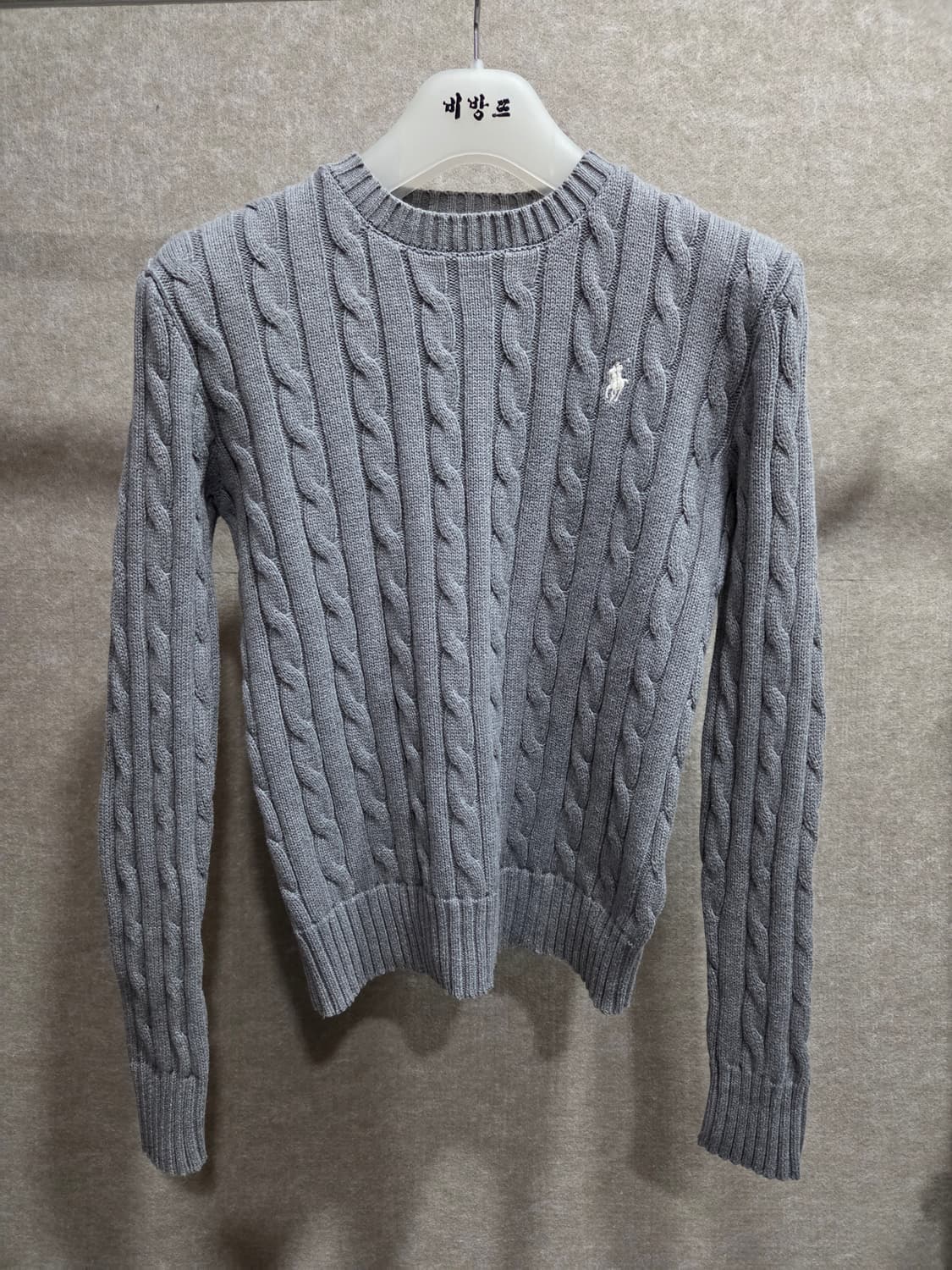 여성 XS 폴로 케이블 니트 긴팔 상품이미지1
