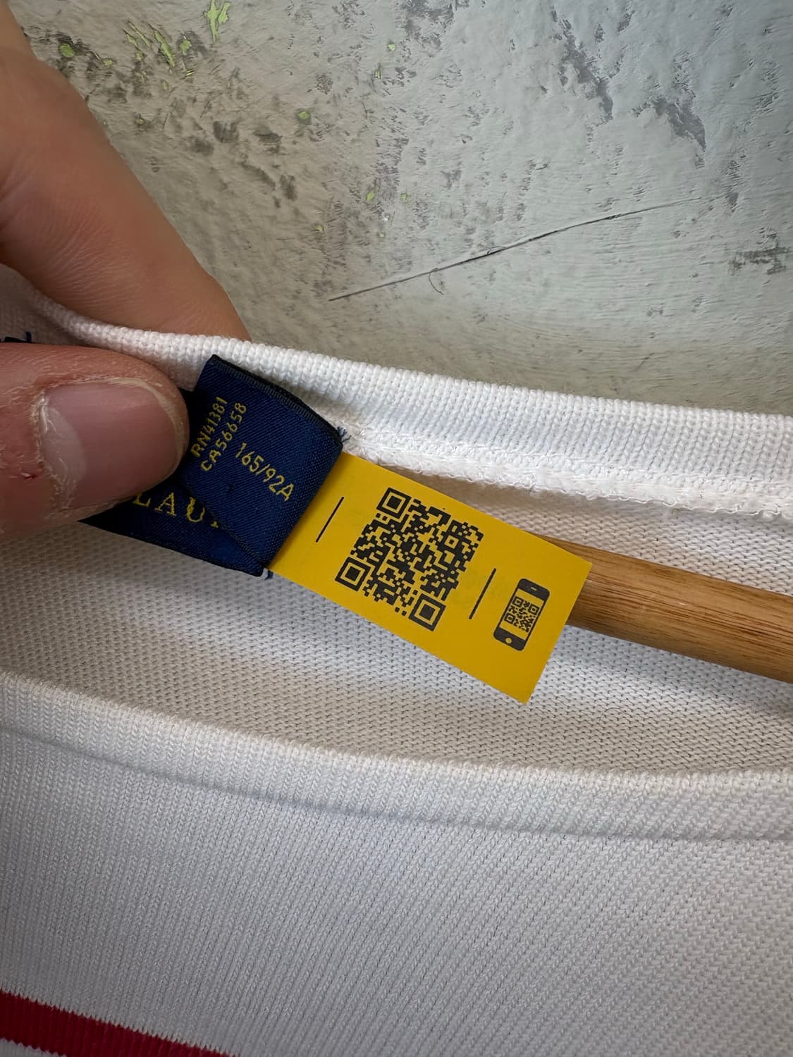 폴로랄프로렌 큐알라벨 스트라이프 보트넥 코튼 저지 티 상품이미지8