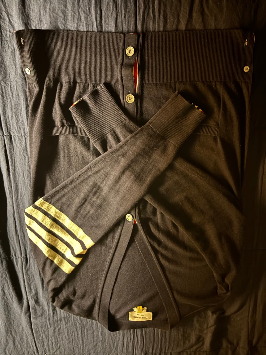 톰브라운 밀라노 스티치 가디건 네이비 상품이미지2