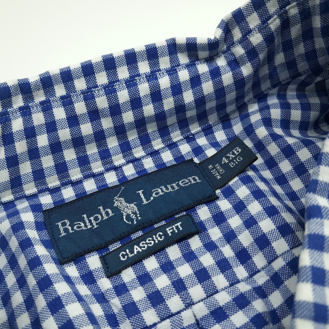 CN722 4XB폴로 랄프로렌 블루 마이크로체크 긴팔 셔츠 남방 상품이미지4
