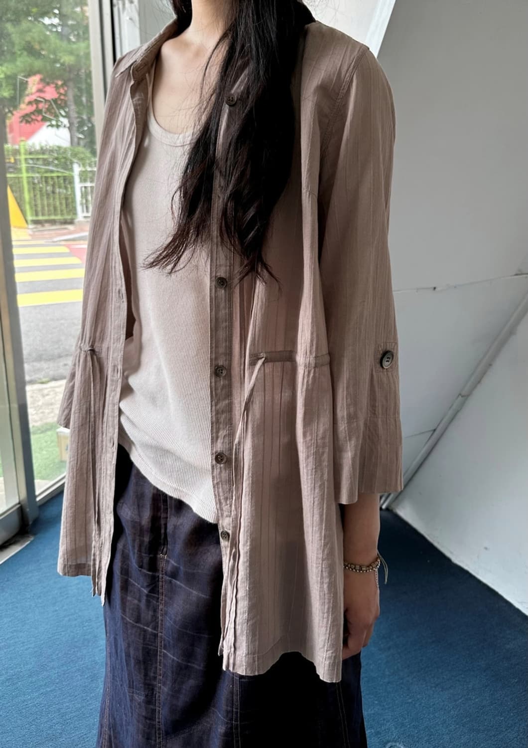 Light cotton stitch design loose shirt t 상품이미지9