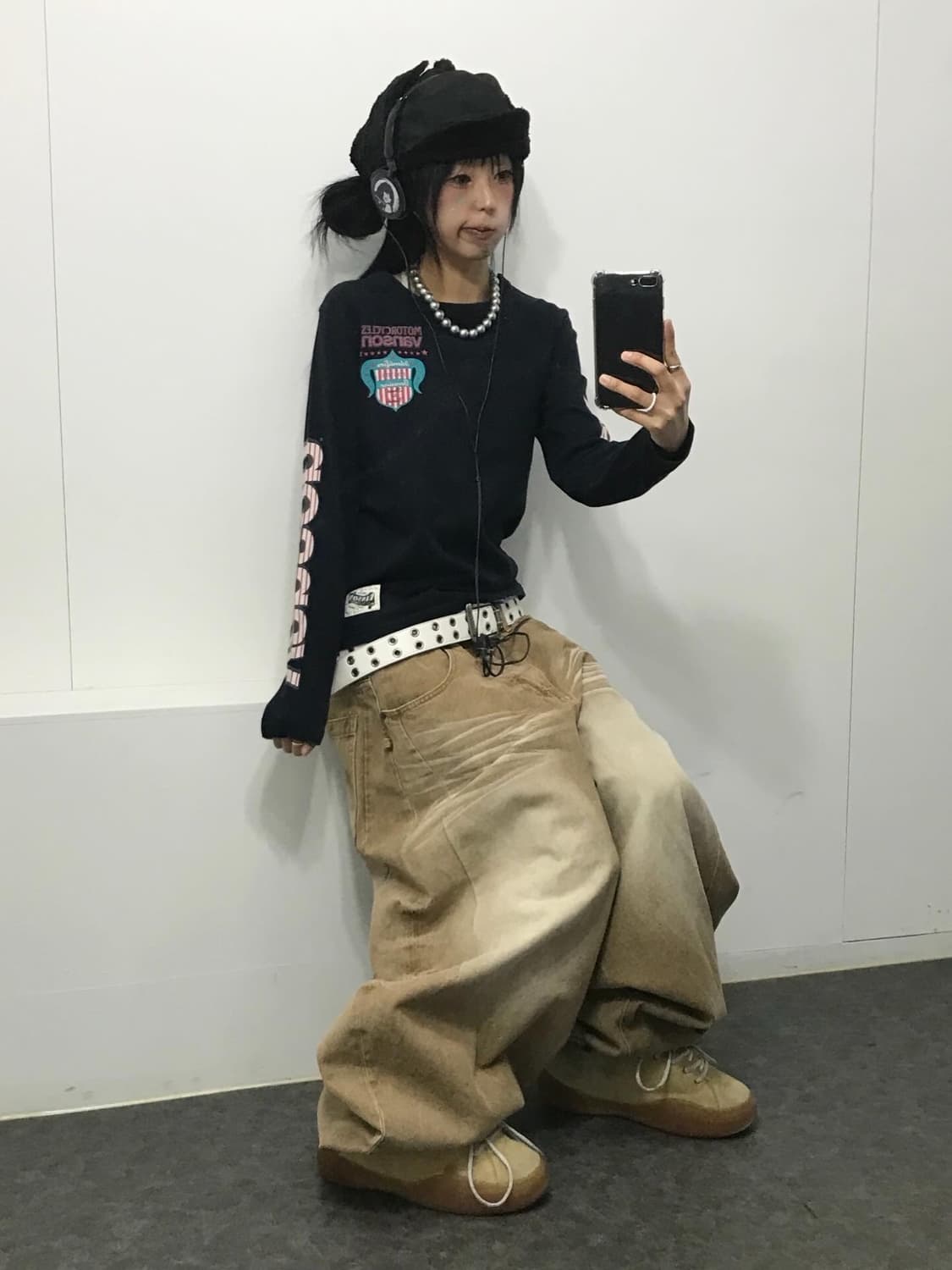 밴슨 핑크 스트라이프 로고 롱슬리브 상품이미지6